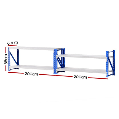Giantz 2x 0.9M Garage Shelving Workbench Warehouse Rack