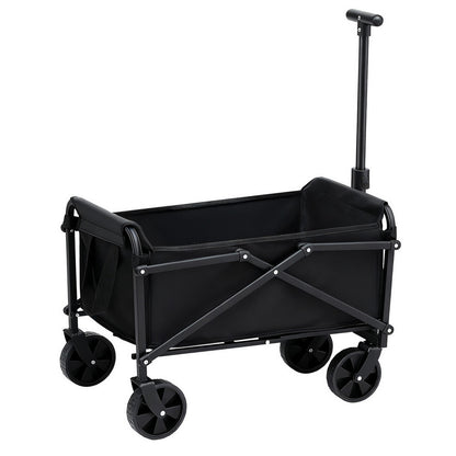 Gardeon Garden Cart Folding Trolley Camping Wagon Barrow Outdoor Beach Black