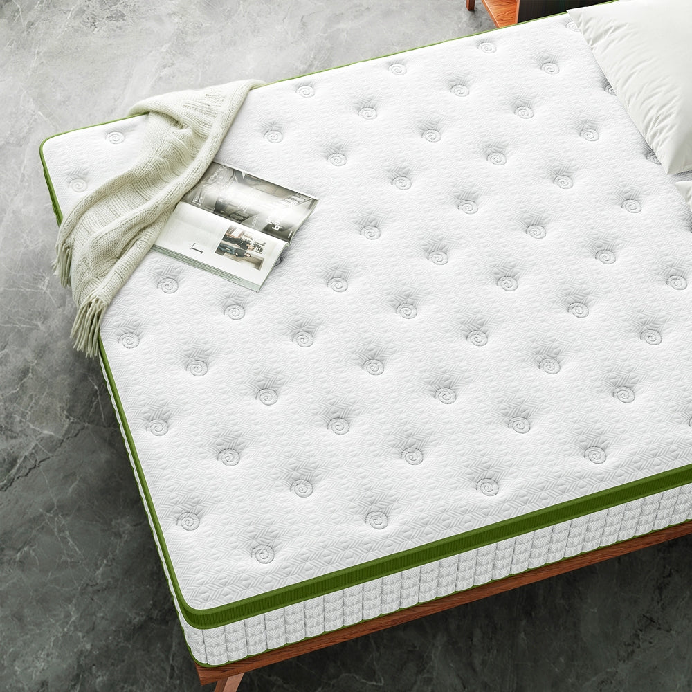 BedStory 34cm Double Latex Hybrid Mattress Medium Firm - 5 Zone Pocket Spring Bed for Pressure Relief Motion Isolation