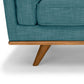 2 Seater Sofa Teal Fabric Lounge Set for Living Room Couch with Wooden Frame -