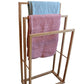 CARLA HOME Bamboo Towel Bar Holder Rack 3-Tier Freestanding for Bathroom and Bedroom