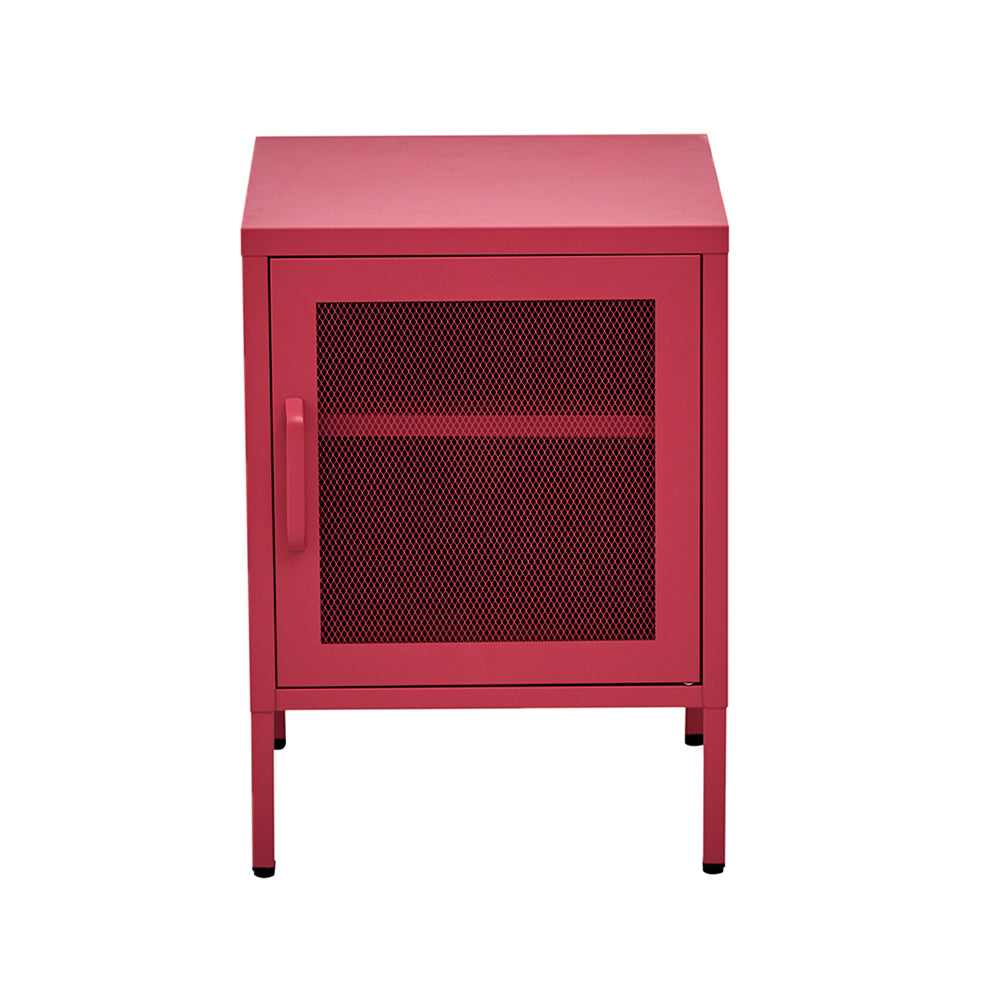 ArtissIn Mini Mesh Door Storage Cabinet Organizer Bedside Table Pink