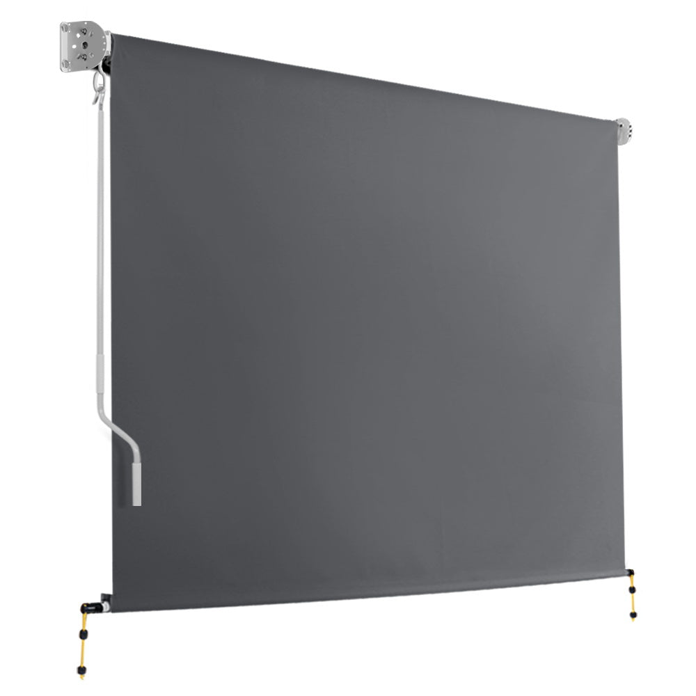 Instahut 2.7m x 2.5m Retractable Roll Down Awning - Grey