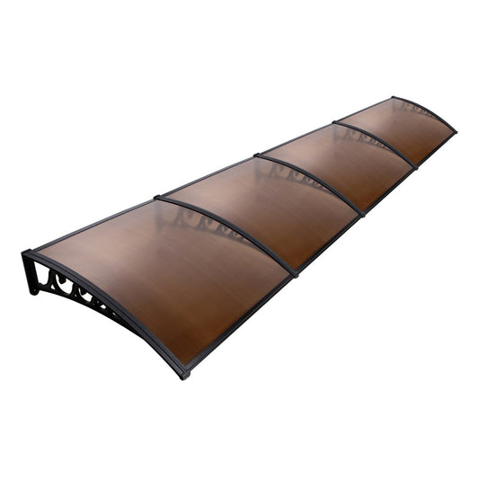 Instahut Window Door Awning Door Canopy Patio UV Sun Shield BROWN 1mx4m DIY