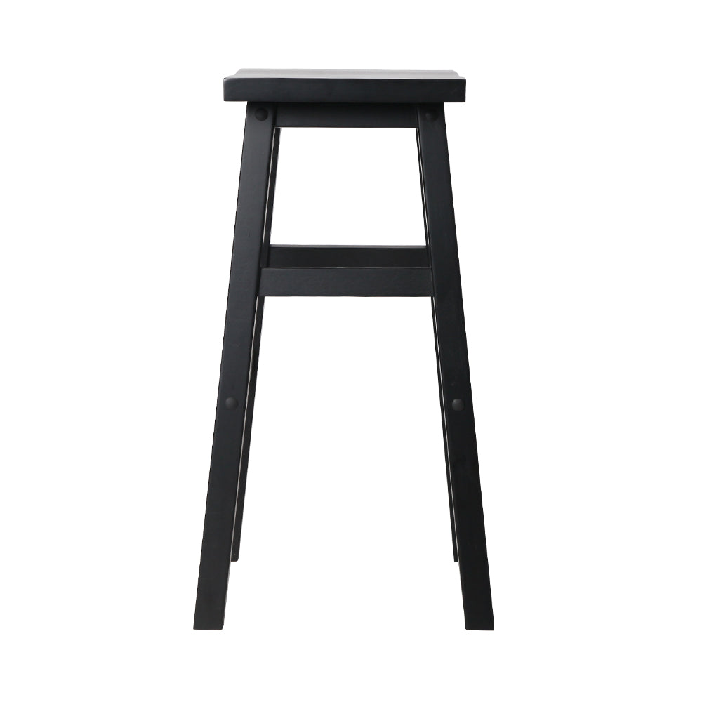 Artiss Set of 4 Beech Wood Bar Stools - Black