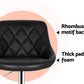 Artiss Set of 2 Bar Stools PU Leather Diamond Style - Black