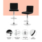 Artiss Set of 4 PU Leather Lined Pattern Bar Stools- Black and Chrome
