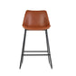 Artiss Set of 2 Bar Stools Kitchen Metal Bar Stool Dining Chairs PU Leather Brown