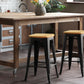 Artiss Set of 2 Wooden Backless Bar Stools- Black