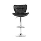 Artiss Set of 4 PU Leather Patterned Bar Stools - Black and Chrome
