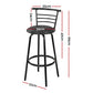 Artiss Set of 4 PU Leather Bar Stools - Black and Steel