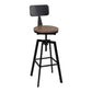 Artiss Rustic Industrial Style Metal Bar Stool - Black and Wood