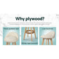 Artiss Set of 2 PU Leather Backrest Bar Stools - Beige