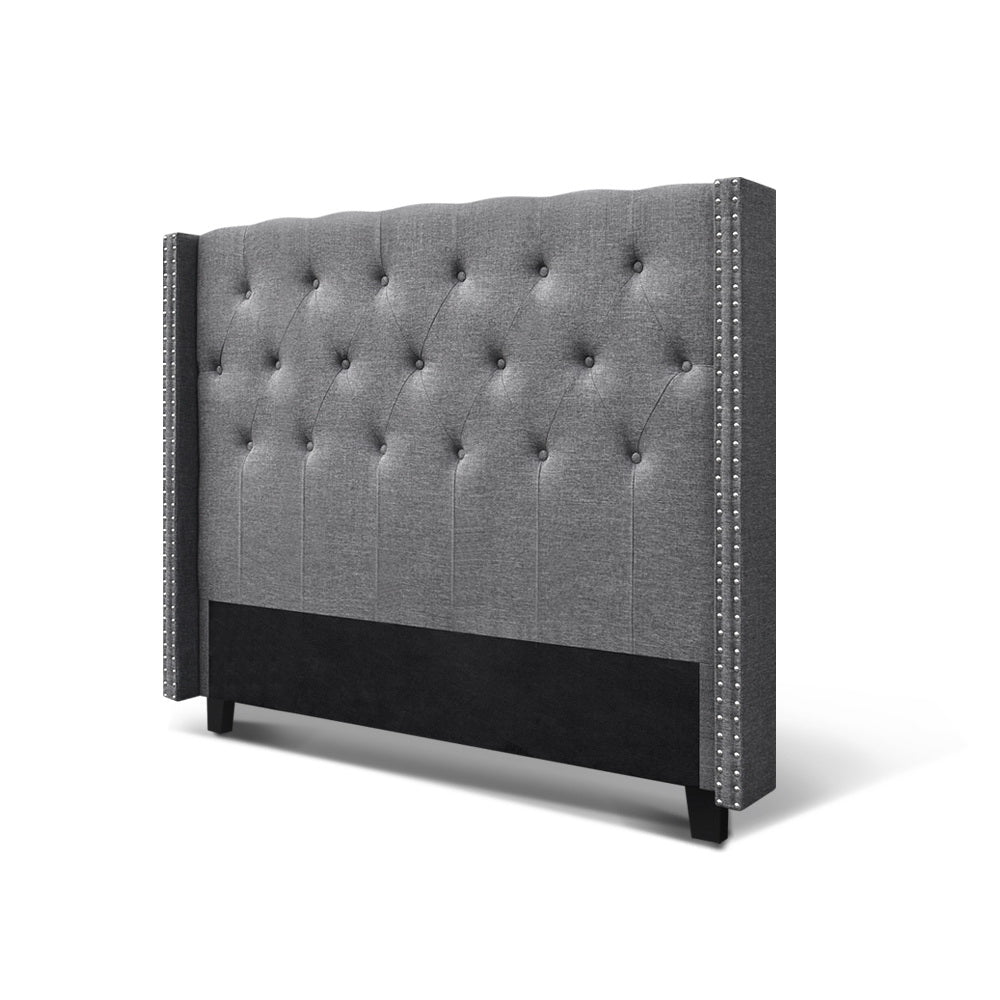 Artiss Bed Head Headboard King Size Bedhead Fabric Frame Base Grey LUCA