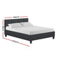 Artiss Tino Bed Frame Double Size Charcoal Fabric