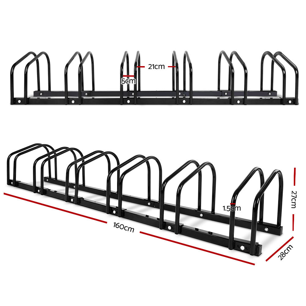 Weisshorn 6 Bike Stand Floor Bicycle Storage Black