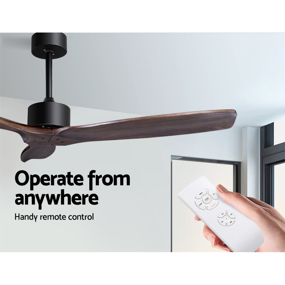 Devanti 52'' Ceiling Fan With Remote Control Fans 3 Wooden Blades Timer 1300mm