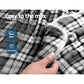 Giselle Bedding Electric Throw Rug Flannel Snuggle Blanket Washable Heated Grey and White Checkered