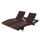 Gardeon Outdoor Sun Lounge Setting Wicker Lounger Day Bed Rattan Patio Furniture Brown