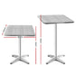 Bar Table Outdoor Furniture Adjustable Aluminium Pub Cafe Indoor Square Gardeon