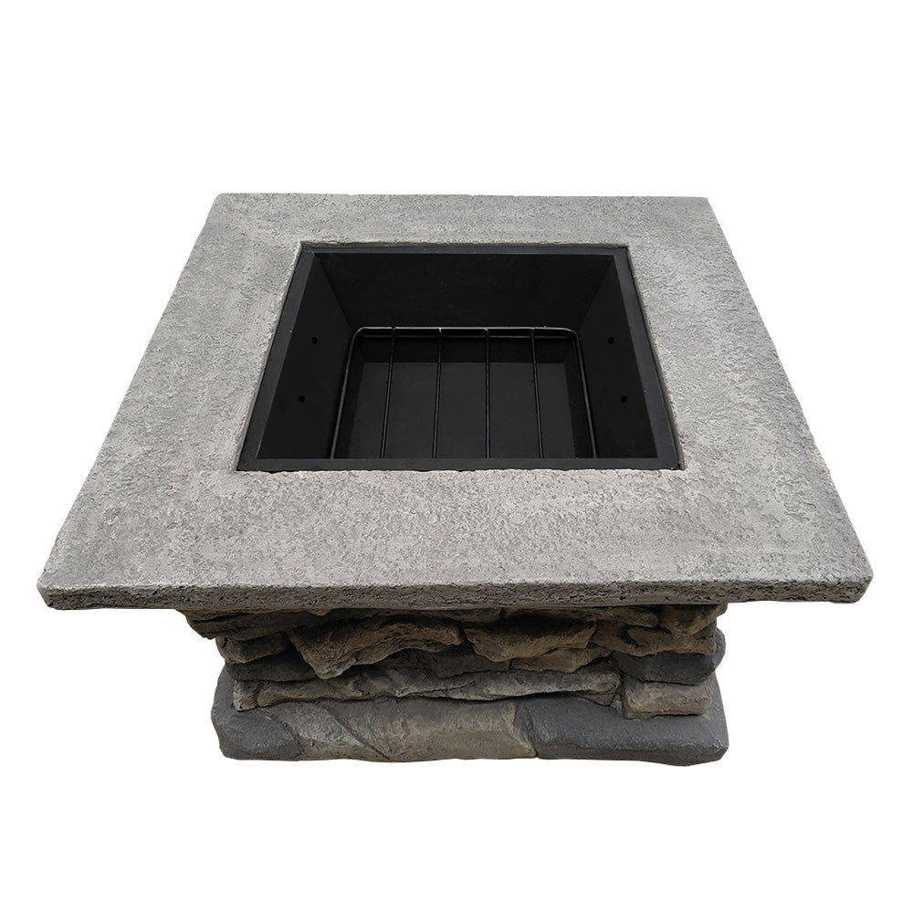 Grillz Stone Base Outdoor Patio Heater Fire Pit Table