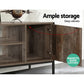 Artiss TV Cabinet Entertainment Unit Stand Storage Wood Industrial Rustic 124cm