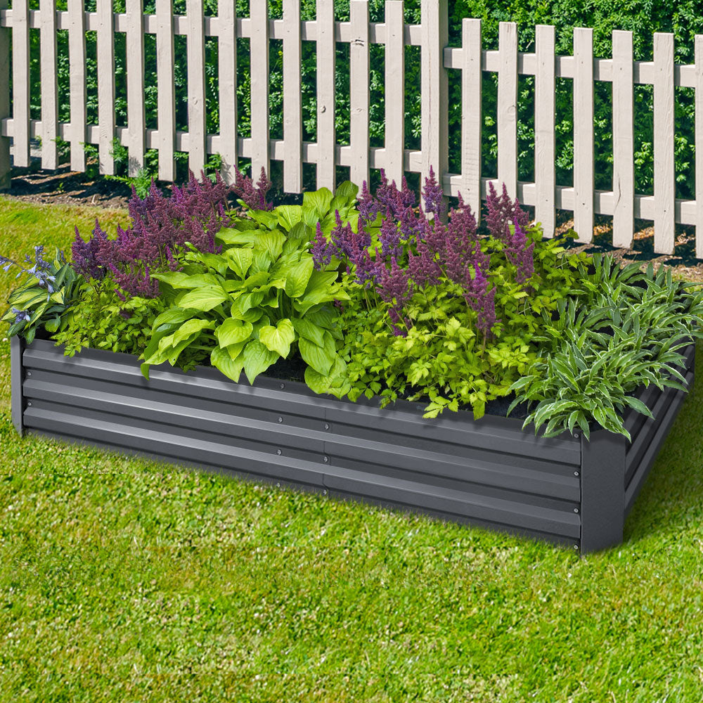 Greenfingers 180x90x30CM Galvanised Raised Garden Bed Steel Instant Planter