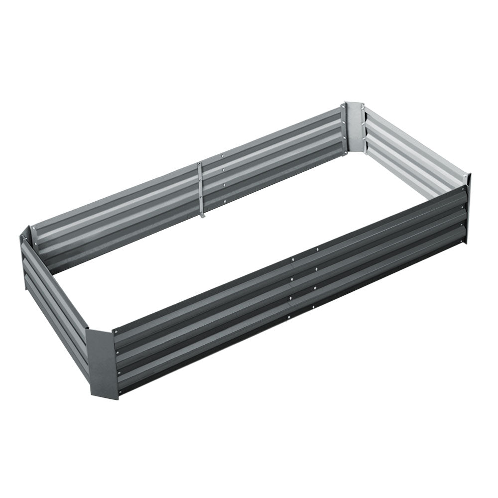 Greenfingers Galvanised Steel Raised Garden Bed Instant Planter 210 x 90 Aluminium