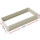 Greenfingers Garden Bed 2PCS 210X90X30cm  Galvanised Steel Raised Planter Cream
