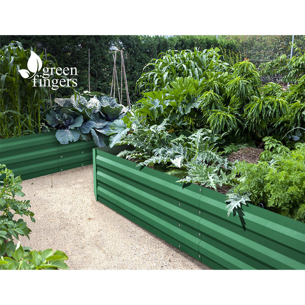 Greenfingers Garden Bed 2PCS 210X90X30cm  Galvanised Steel Raised Planter Green