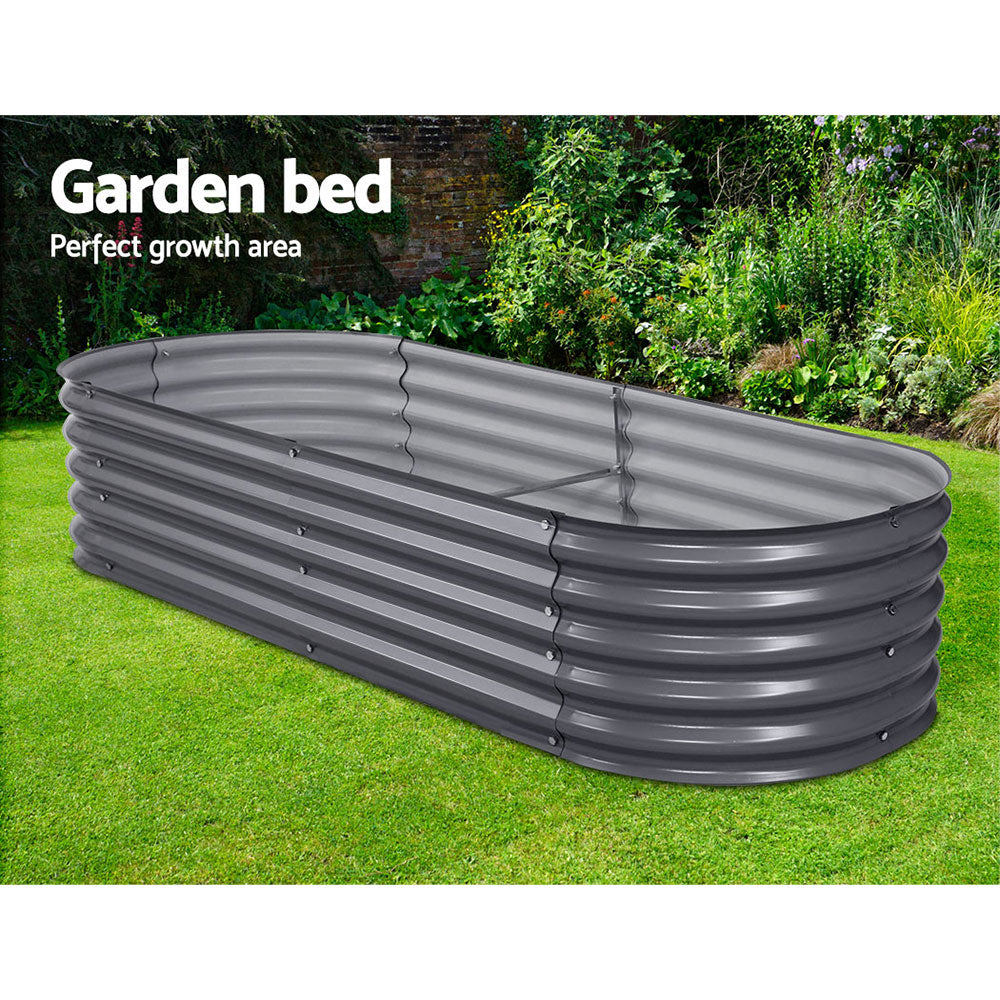 Greenfingers 240X80X42CM Galvanised Raised Garden Bed Steel Instant Planter