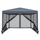 Instahut Gazebo Pop Up Marquee 3x3m Wedding Mesh Side Wall Outdoor Gazebos Grey