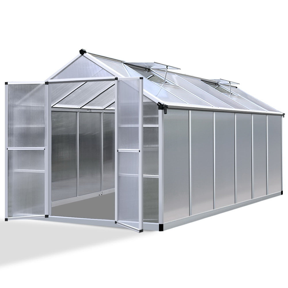 Greenfingers Greenhouse Aluminium Green House Garden Shed Greenhouses 3.7x2.5M