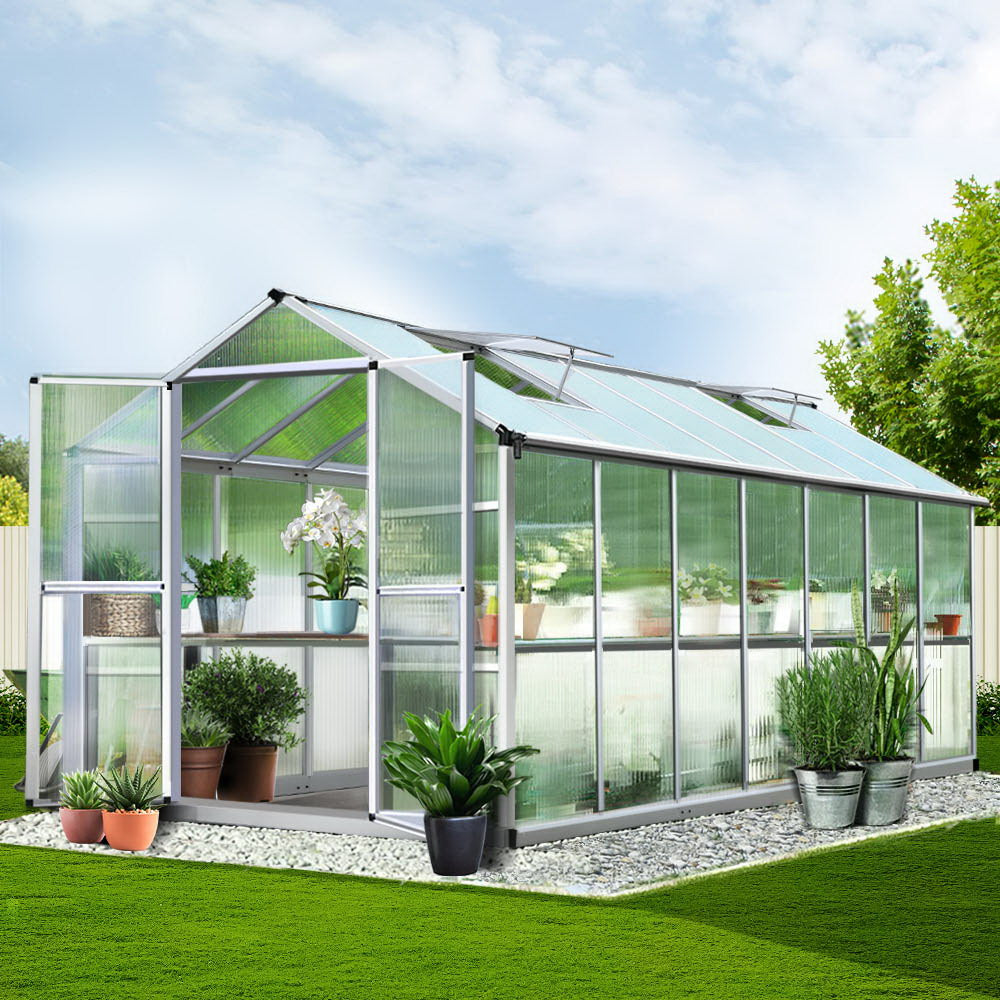 Greenfingers Greenhouse Aluminium Green House Garden Shed Greenhouses 4.1x2.5M