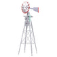 Garden Windmill 6FT 186cm Metal Ornaments Outdoor Decor Ornamental Wind Will