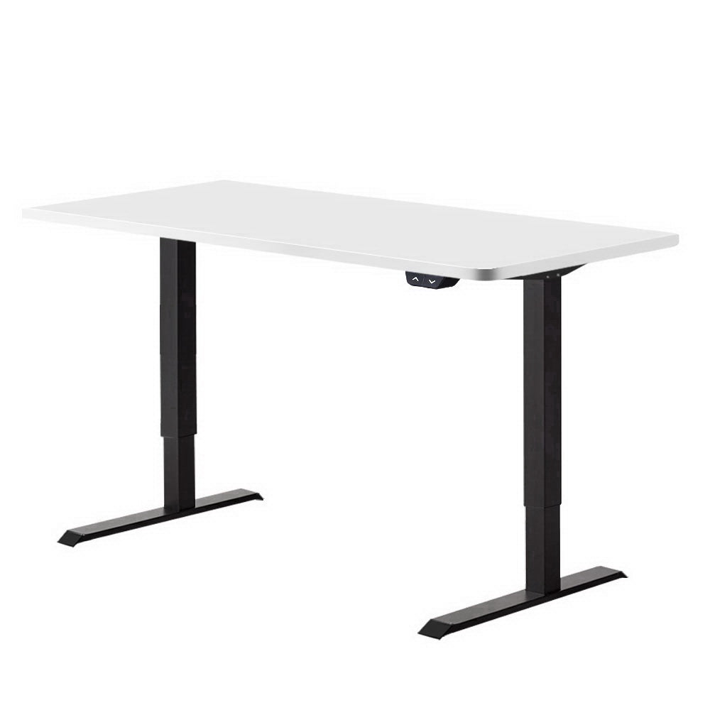Electric Motorised Height Adjustable Standing Desk - Black Frame with 140cm White Top