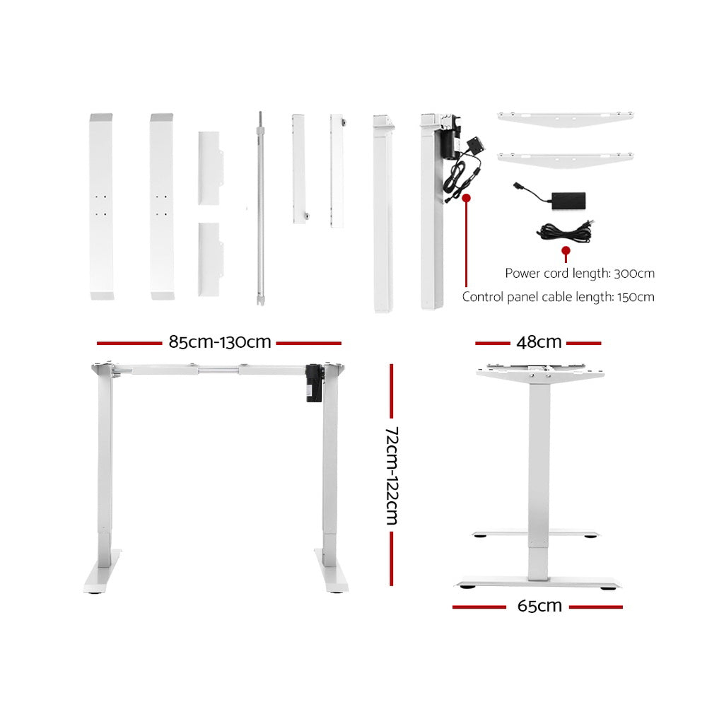 Motorised Adjustable Desk Frame White