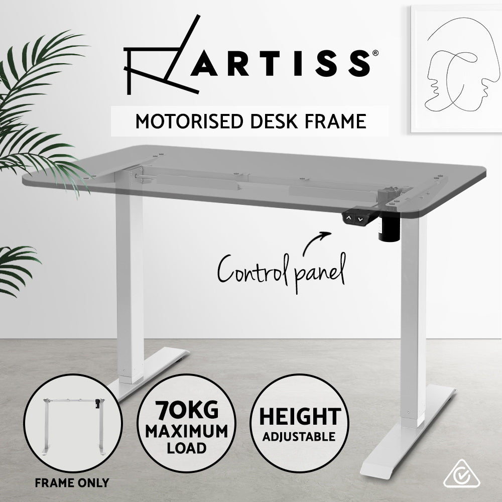 Motorised Adjustable Desk Frame White