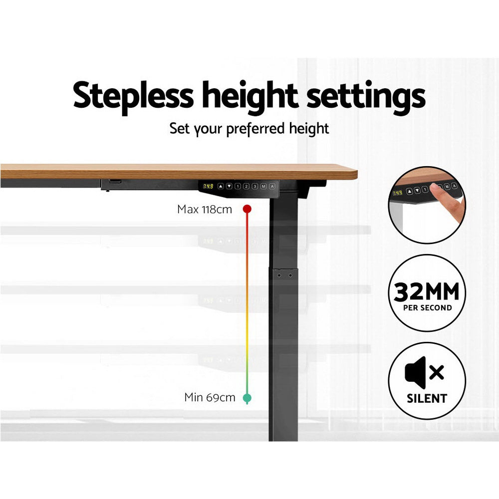 Artiss Standing Desk Motorised Sit Stand Table Height Adjustable Laptop Computer Desks Dual Motors 140cm