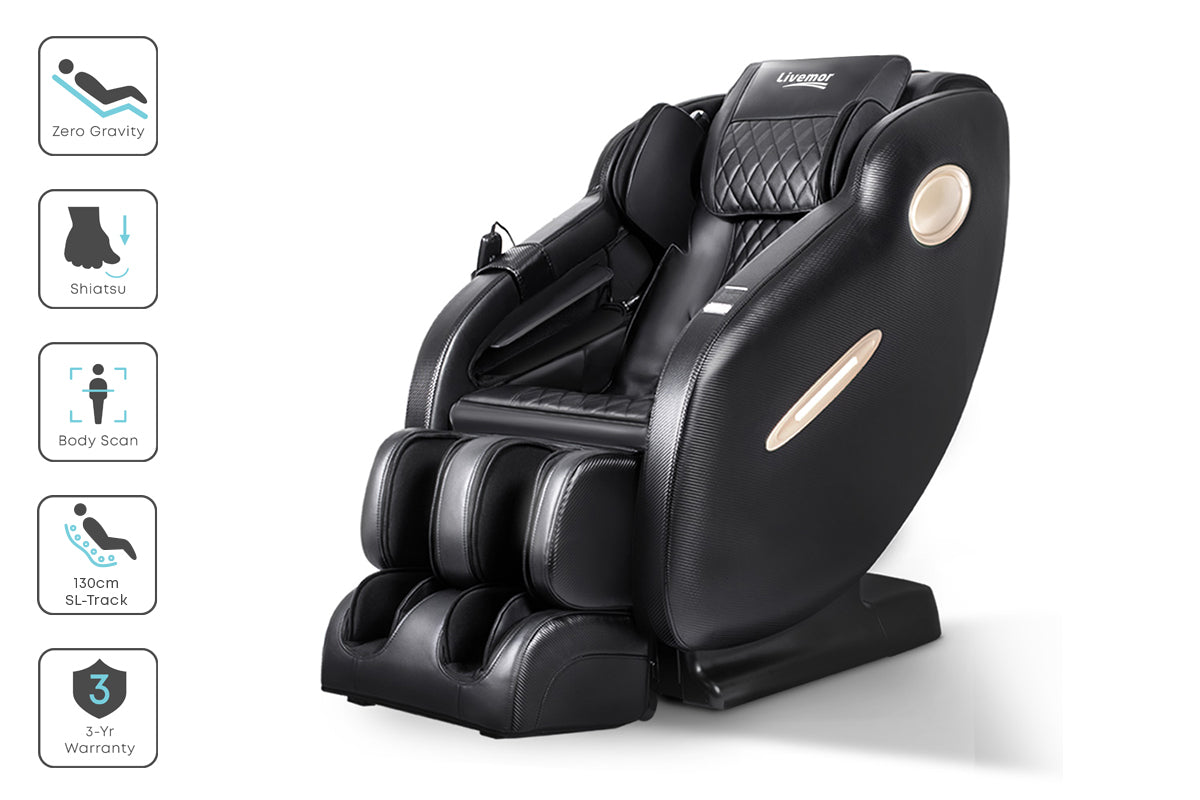 Livemor Electric Massage Chair SL Track Full Body Air Bags Shiatsu Massaging Massager