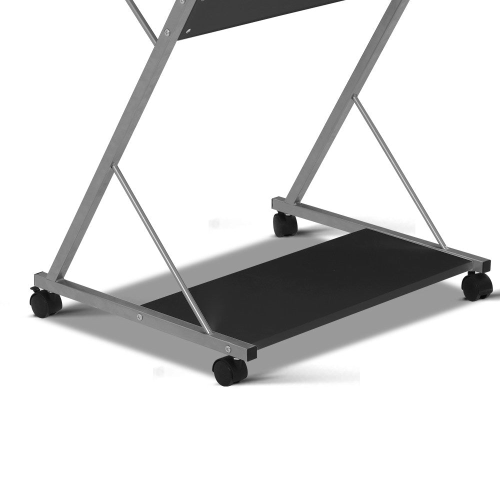 Artiss Metal Pull Out Table Desk - Black
