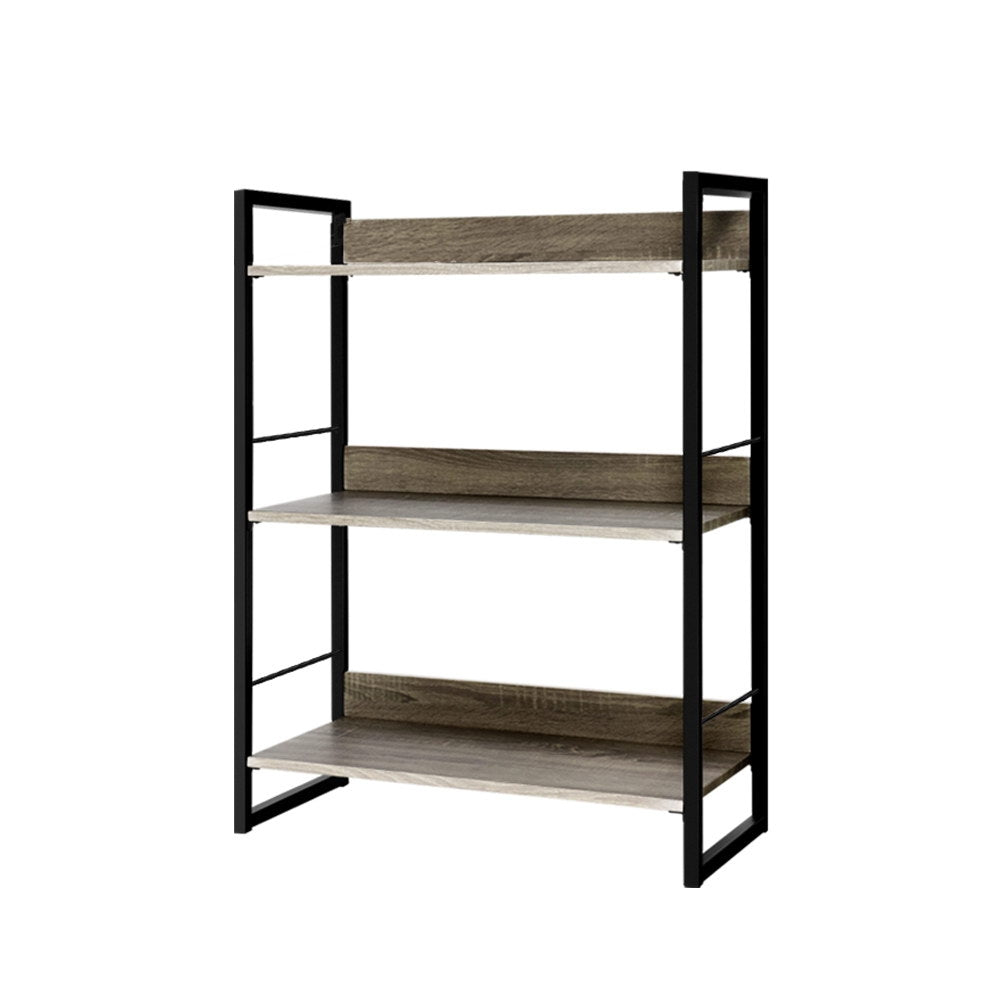Artiss Bookshelf Display Shelves Metal Bookcase Wooden Book Shelf Wall Storage