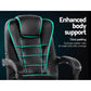 Artiss Electric Massage Office Chairs PU Leather Recliner Computer Gaming Seat Black
