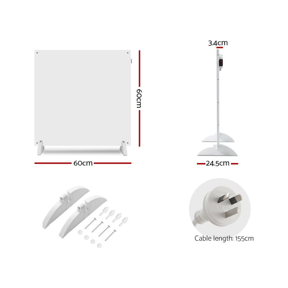 Devanti 450W Metal Wall Heater Mount Panel Heater Slimline Portable Caravan