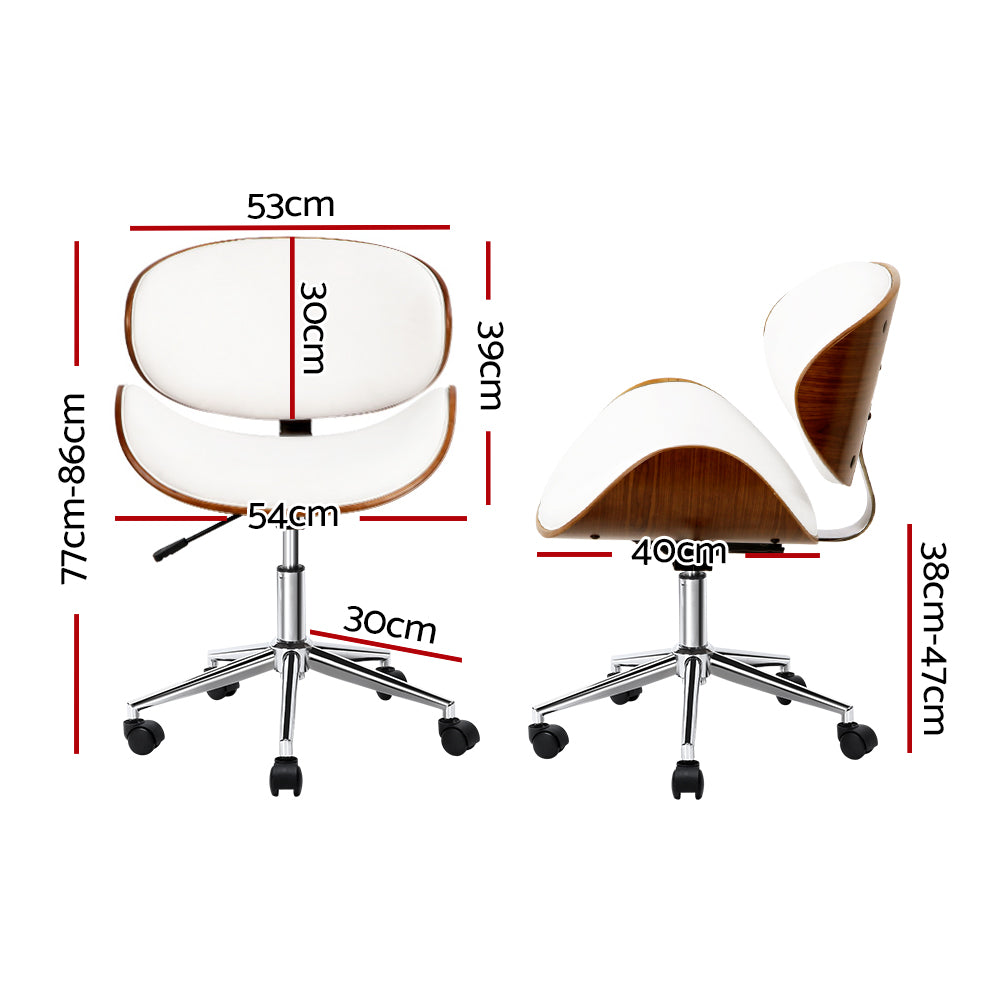 Artiss Leather Office Chair White