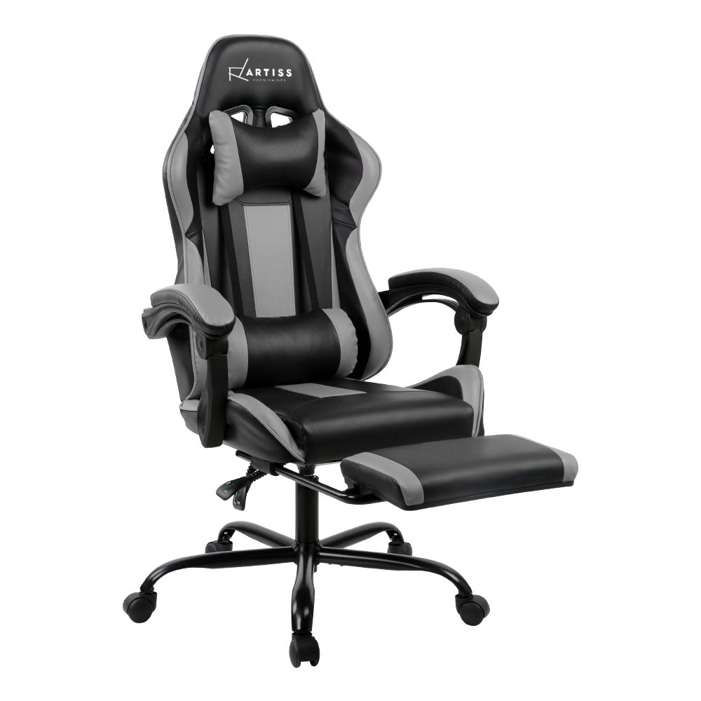 Gaming Office Chair Computer Seating Racer Black and Grey