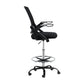 Artiss Office Chair Veer Drafting Stool Mesh Chairs Flip Up Armrest Black