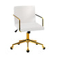 Velvet Office Chair Executive Fabric Computer Chairs Adjustable Work Study White