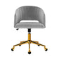Velvet Office Chair Fabric Computer Chairs Adjustable Armchair Work Study Grey