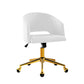 Velvet Office Chair Fabric Computer Chairs Armchair Vintage Work Study Home White